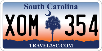 SC license plate XOM354