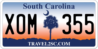 SC license plate XOM355