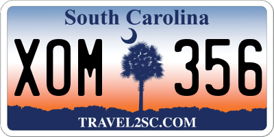 SC license plate XOM356