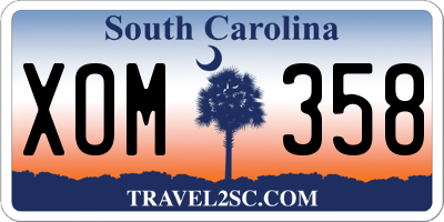 SC license plate XOM358