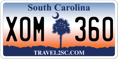 SC license plate XOM360