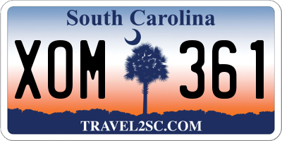 SC license plate XOM361