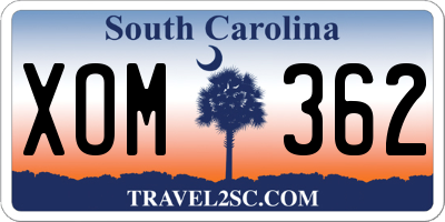 SC license plate XOM362