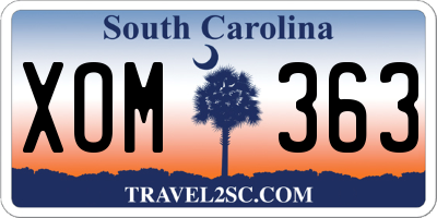 SC license plate XOM363