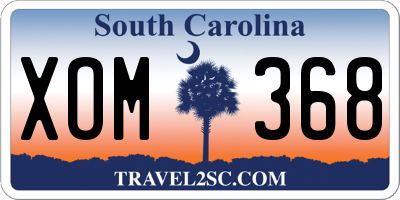 SC license plate XOM368