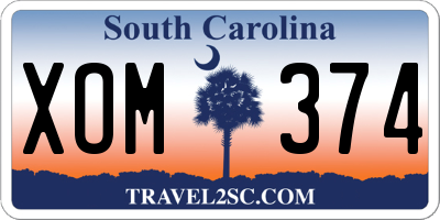 SC license plate XOM374