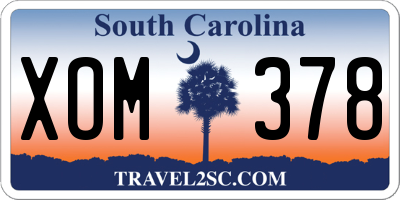 SC license plate XOM378