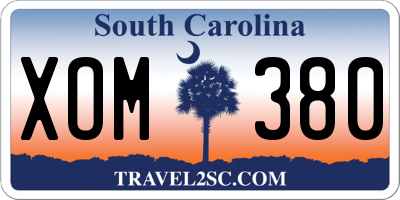 SC license plate XOM380