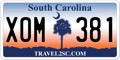 SC license plate XOM381