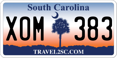 SC license plate XOM383