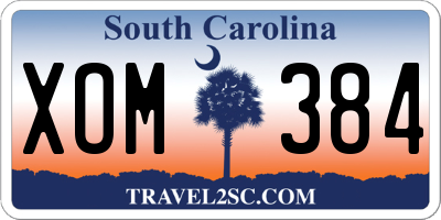 SC license plate XOM384