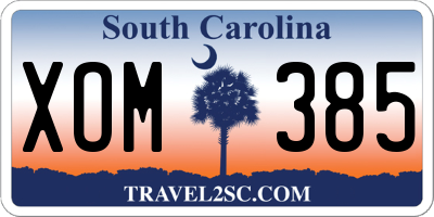 SC license plate XOM385