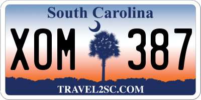 SC license plate XOM387