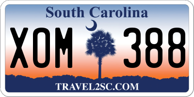 SC license plate XOM388