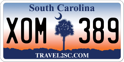SC license plate XOM389