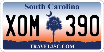 SC license plate XOM390