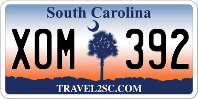 SC license plate XOM392