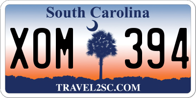 SC license plate XOM394