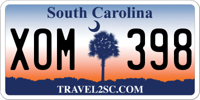 SC license plate XOM398