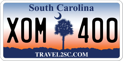SC license plate XOM400
