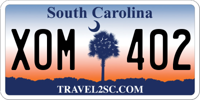 SC license plate XOM402