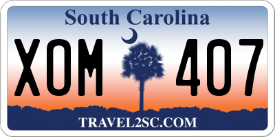SC license plate XOM407