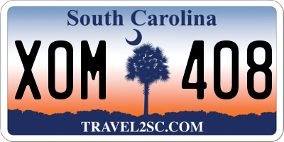 SC license plate XOM408