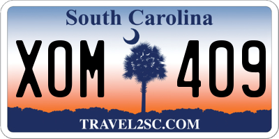 SC license plate XOM409