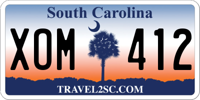 SC license plate XOM412