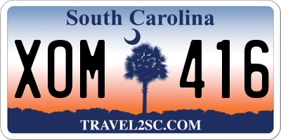 SC license plate XOM416