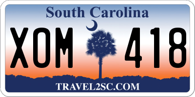 SC license plate XOM418