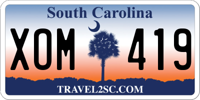 SC license plate XOM419