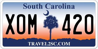 SC license plate XOM420