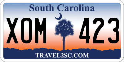SC license plate XOM423