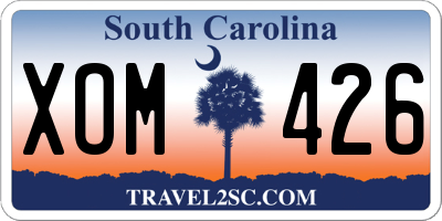 SC license plate XOM426
