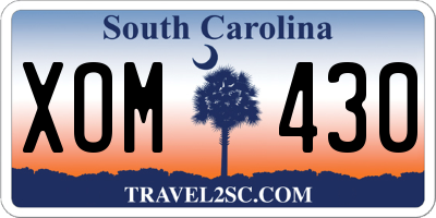 SC license plate XOM430