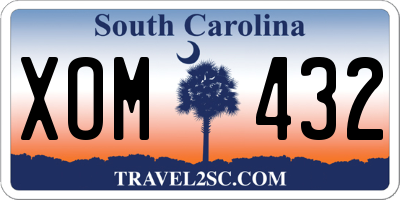 SC license plate XOM432