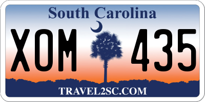 SC license plate XOM435