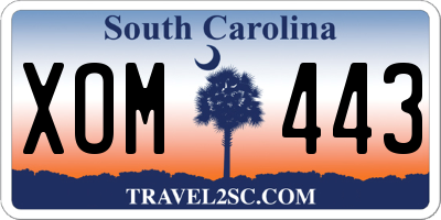SC license plate XOM443