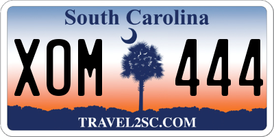 SC license plate XOM444