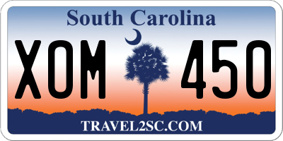 SC license plate XOM450