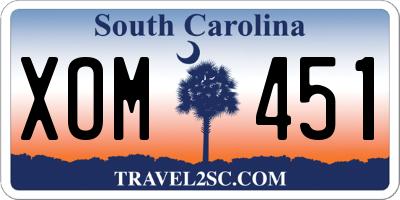SC license plate XOM451