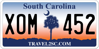 SC license plate XOM452