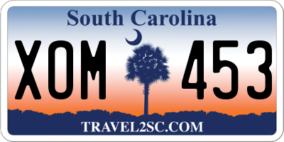 SC license plate XOM453