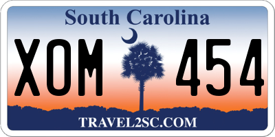 SC license plate XOM454