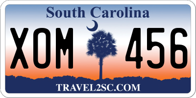 SC license plate XOM456