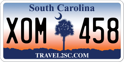 SC license plate XOM458