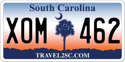 SC license plate XOM462