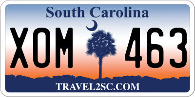 SC license plate XOM463