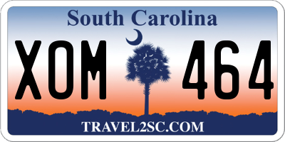 SC license plate XOM464
